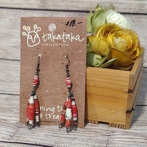 Upcycled Paper Bead Earrings